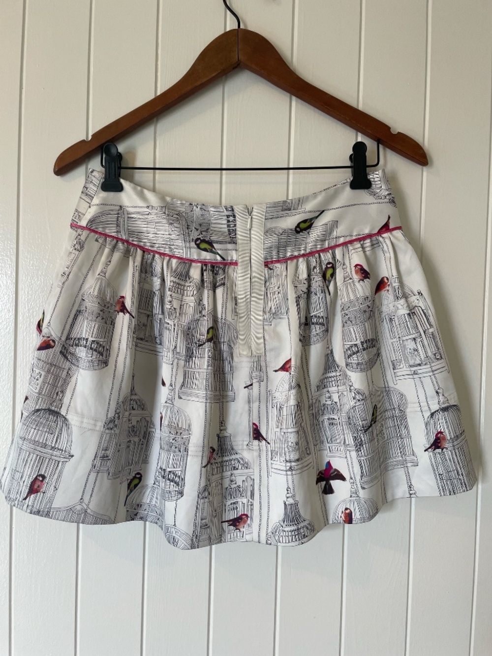 Ted Baker Whimsical Birdcage satin mini skirt - sz 4 US - Picture 5 of 11